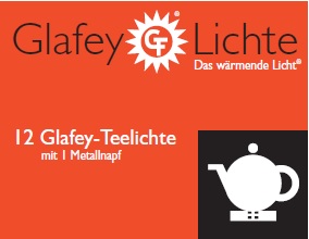 Glafey-Teelichte mit 1 Metallnapf